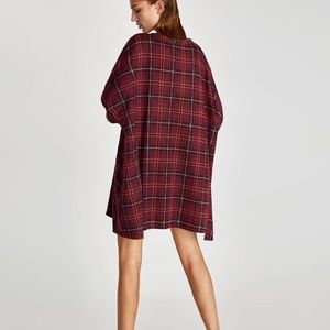 zara oversized check dress